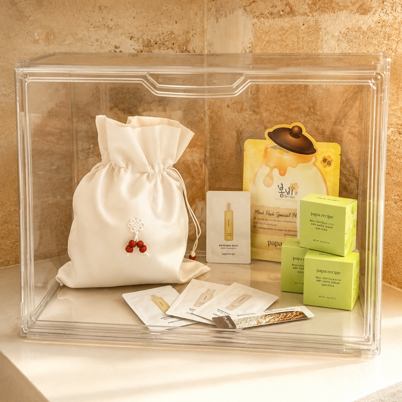 Papa Recipe Cosmetic Pouch — K-Beauty Skincare Set